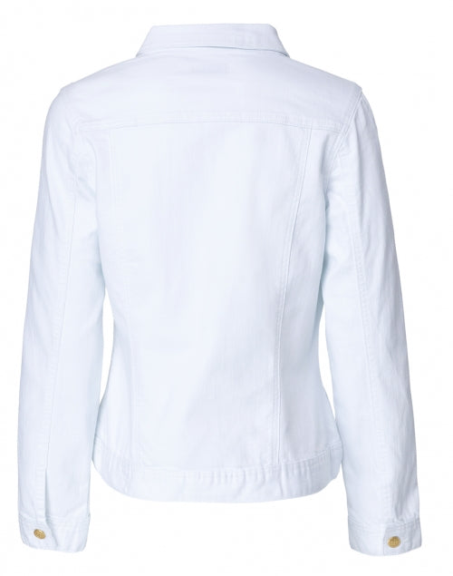Stylish Stretch White Slim-Fit Denim Jacket by Cortland Park