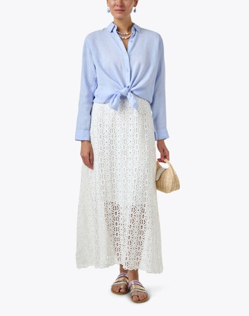 Stylish Women's White Lace Midi Skirt for Fashion - Forward Ladies