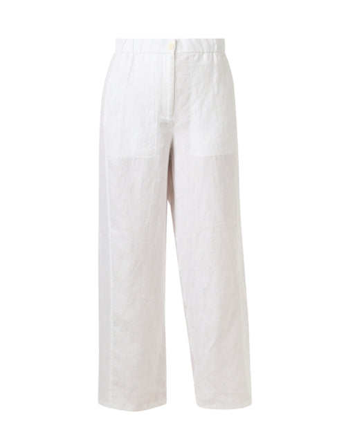 Eileen Fisher Women's White Wide - Leg Linen Ankle Dress Pants