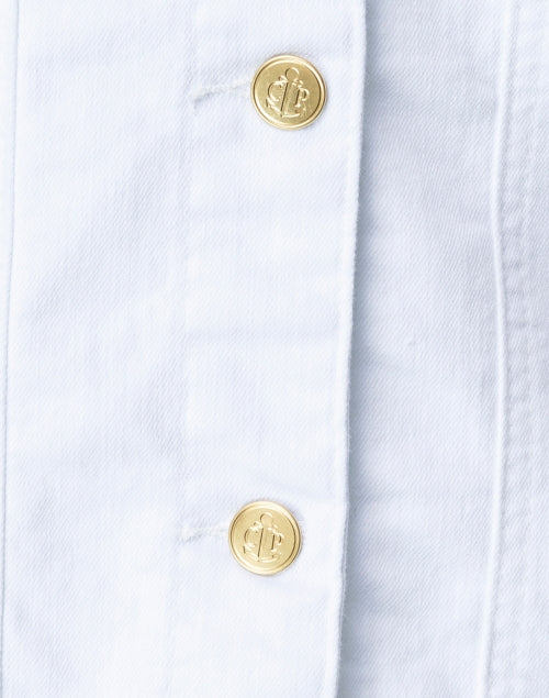 Stylish Stretch White Slim-Fit Denim Jacket by Cortland Park
