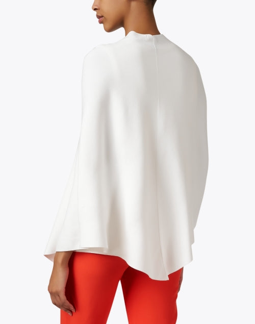 Stylish White Knit Wrap with Tab Closure for Cooler Weather