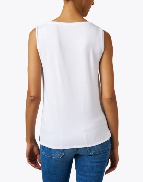 Soft and Smooth White Boatneck Tank Top for a Luxurious Wardrobe