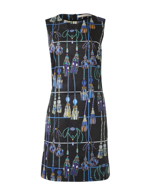 Stylish Remini Black Cotton Dress with Playful Print