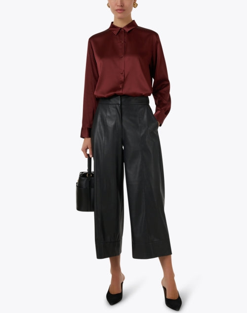 Exquisite Redwood Brown Silk Women's Blouse for Various Occasions