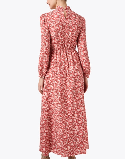 Lea Red Floral Women's Casual Dress for Daytime Wear