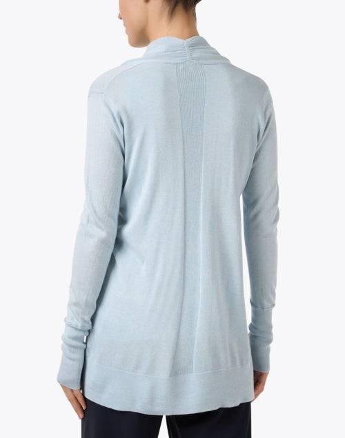 Surf Blue Luxury Silk Cashmere Blend Women's Cardigan for Cool Weather