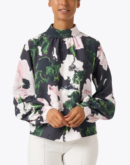 Stylish Black Multi - Floral Women's Top for All - Day Comfort