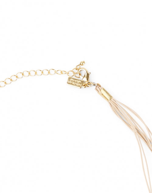Exquisite Pearl Cluster and Beige Leather Strand Necklace for Women