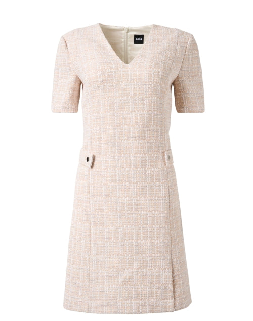 Destena Beige Tweed Women's Shift Dress - A Timeless Fashion Staple