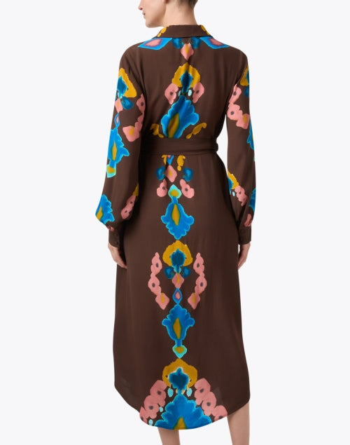 Stylish Loretta Brown Ikat Patterned Women's Dress for Various Occasions