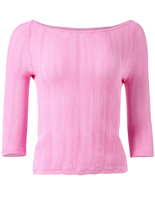 Pink Jackie Pointelle Silk Blend Sweater - A Stylish Everyday Essential