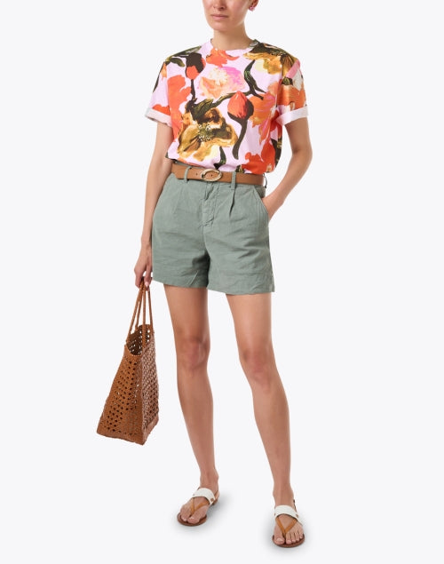 Margila Women's Pink Floral Patterned Casual Shirt