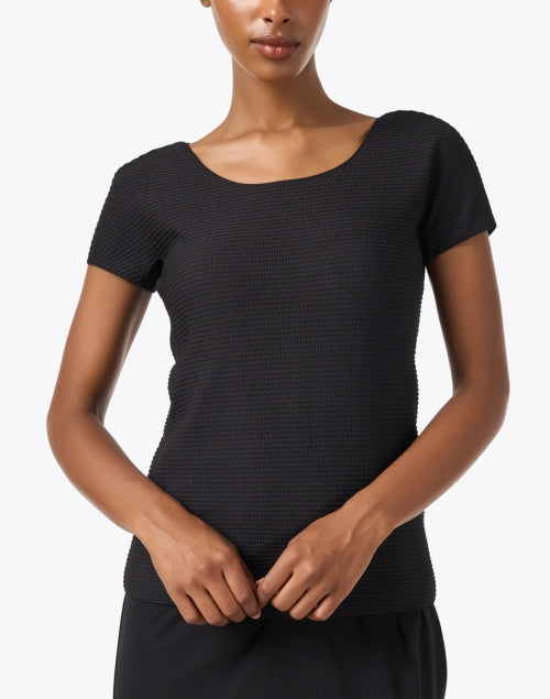 Black Ribbed Women's Fashion Top by Emporio Armani
