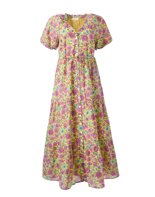 Stylish Poppy-themed Multi Floral Patterned Cotton Women's Dress