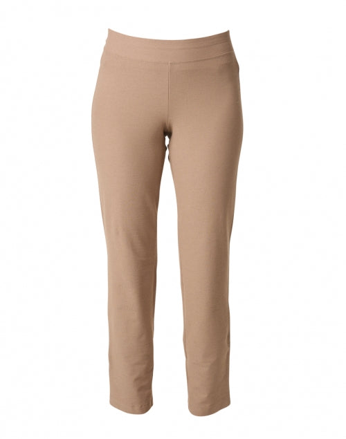 Eileen Fisher Women's Everyday Barley Beige Stretchy Crepe Material Slim-Fit Ankle Pull-On Pants