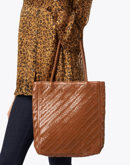 Bembien's Sienna Brown Soft Leather Le Tote Bag with Comfortable Braided Handles