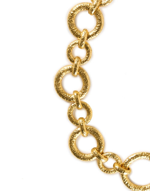 Exquisitely Textured Gold-Plated Brass Toggle Style Necklace for All Seasons