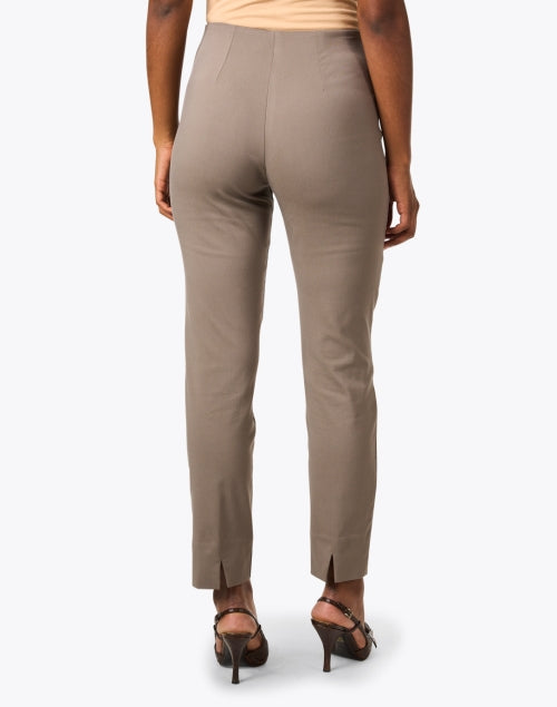 Stretchable Taupe Pull - On Mid - Rise Equestrian Pants for Modern Women