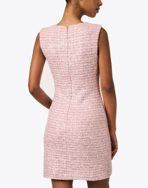 Stylish Pink Plaid Sequined Sheath Dress for a Chic Look