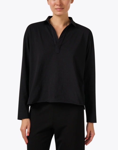 Patrick's Black Popover Henley Men's Top - A Classic Wardrobe Essential