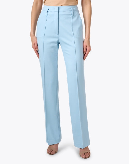 Stylish Celeste Blue Stretch Straight - Leg Workday Pants