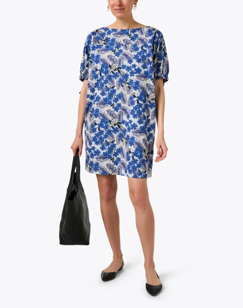 Astor Blue Floral Print Women's Shift Dress for a Chic Look
