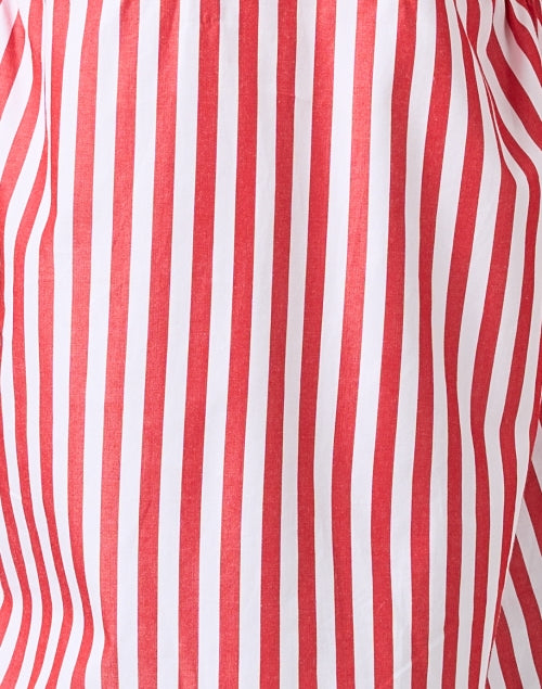 Stylish Jolie Women's Red and White Striped Cotton Blouse Top