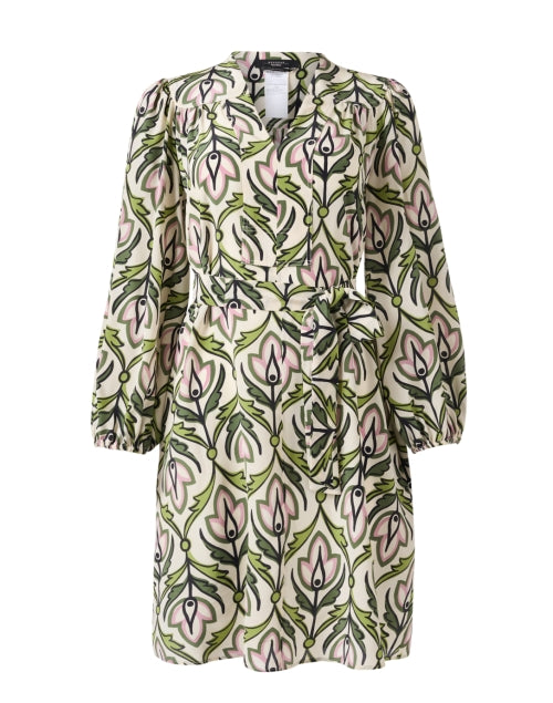 Weekend Max Mara Baden Green-Printed Silk Women's Dress for Effortless Style