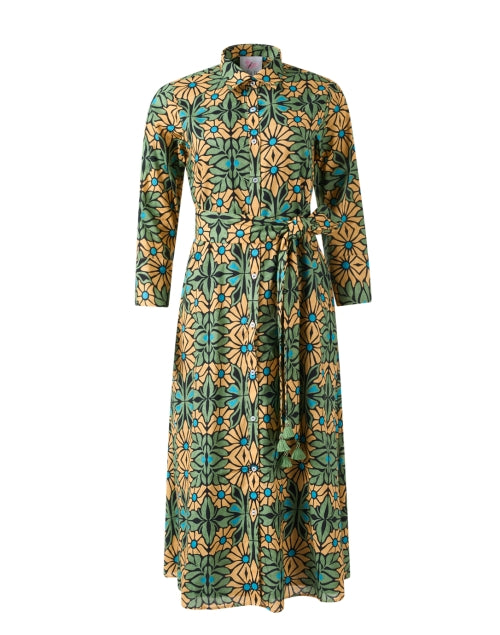 Cotton Shirt Dress with Multiple Floral Prints for Women