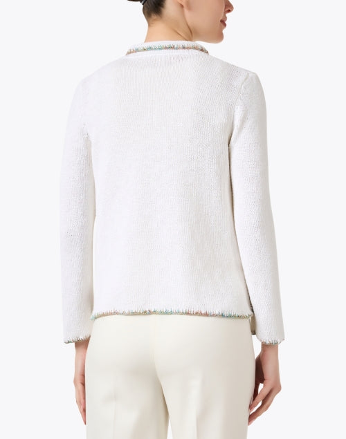 Sabrina Soft Cotton Blend Multi - Color Contrast Stitching Women's Cardigan