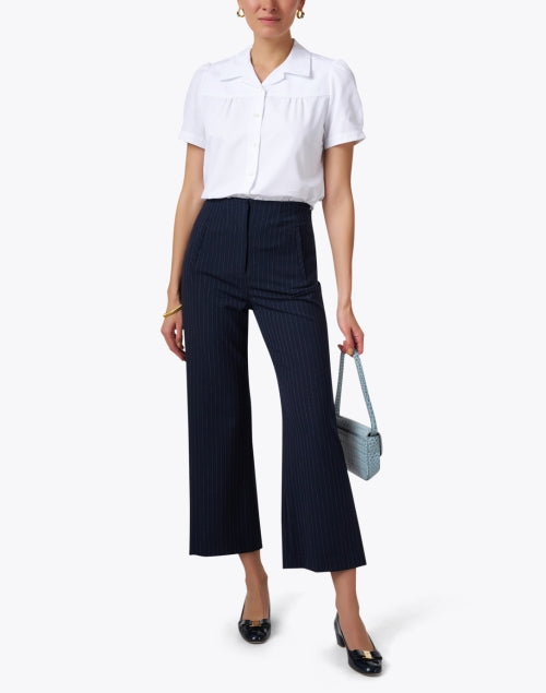 Elegant Constance Pure White Cotton Button - Front Shirt