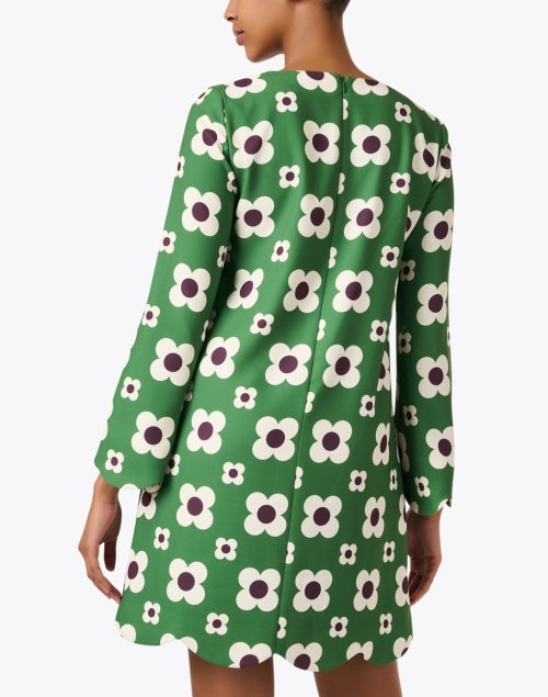 Ruoda Women's Green Printed Mini Shift Dress for Transitional Wear