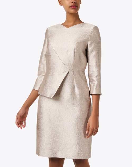 Stunning Gold Peplum Sheath Dress for Special Occasions