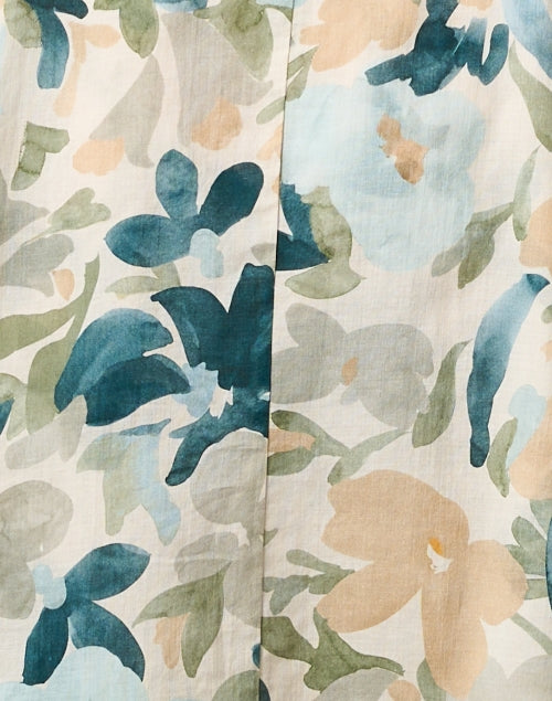 Stylish Teal and Green Floral Print Shirt Dress for All Occasions
