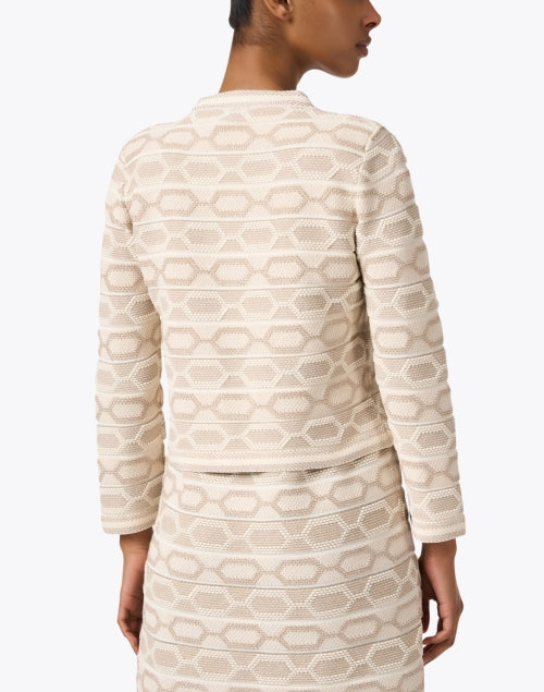 Beige Women's Chain Knit Fashion Jacket for Seasonal Wear