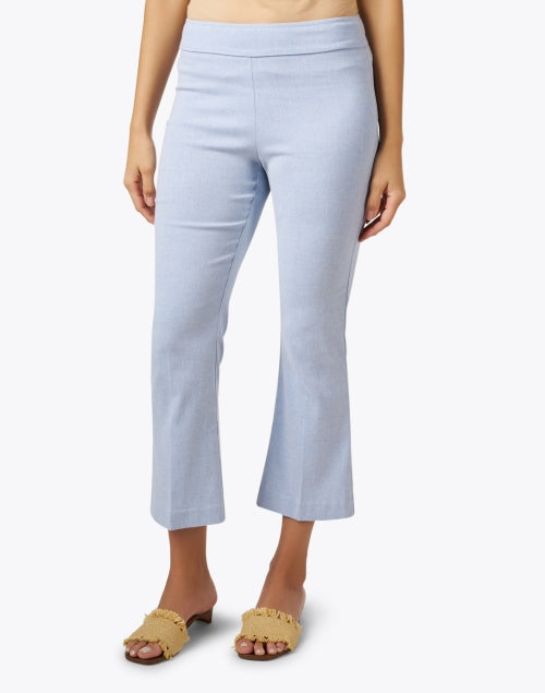 Stylish Leo Chambray Cropped Flare Women's Pants for All-Day Wear