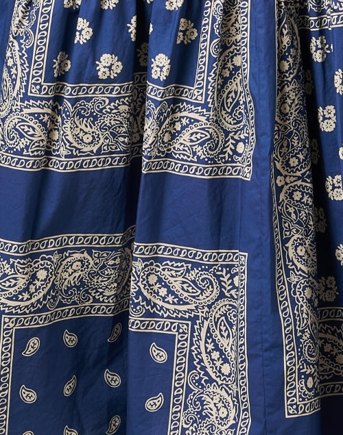 Stylish Blue Bandana-Print Midi Shirt Dress for Modern Women