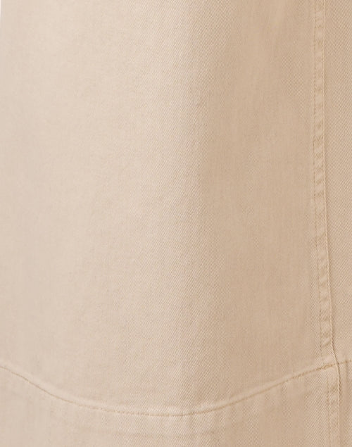 Merida Beige Comfortable Straight - Leg Cotton Ankle Pant