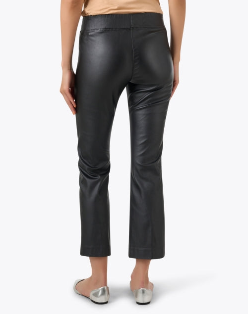 Elliot Lauren Black Coated Stretchable Cropped Bootcut Pull - on Pants