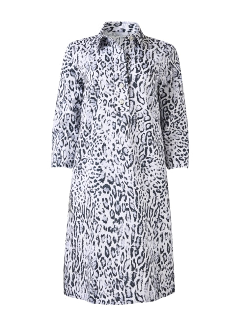 Charlotte Women's Leopard Print Stretch-Cotton Sateen Shirt Dress