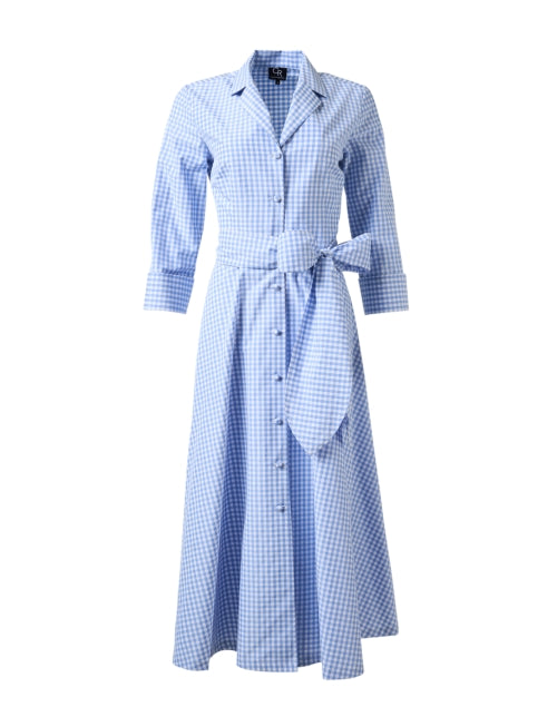 Stylish Blue Checkered Shirt-Style Dress for Women
