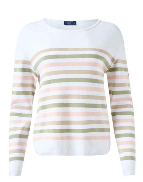 Stylish Ecrins Multicolored Stripe Cotton Cozy Sweater