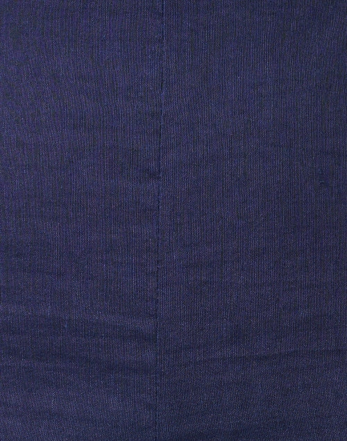 Navy Tori High - Quality Linen Blend Ankle - Length Pull - On Pants