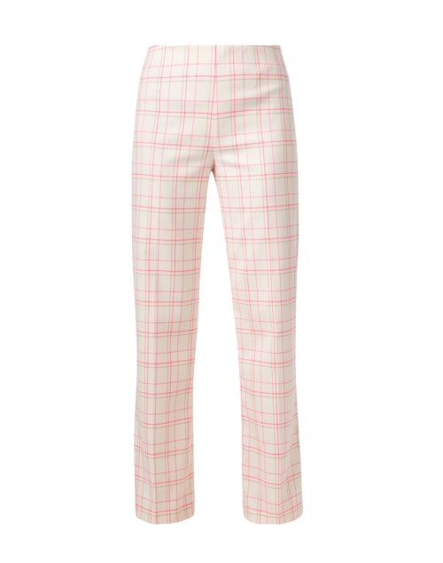 Jules Pink Checked Knit Pull-On Wide-Leg Trousers