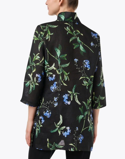 Stylish Rita Black Floral Linen Jacket for Special Occasions