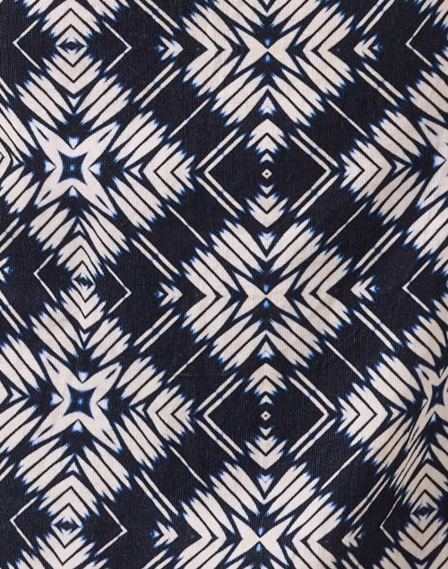 Stylish Navy Print Corduroy Shirt Dress by Megan Park