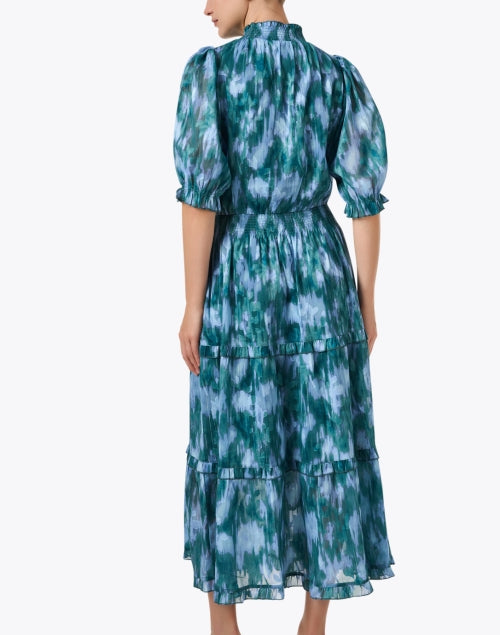 Bennett Chiffon Dress with Multi - Ikat Pattern and Stylish Details
