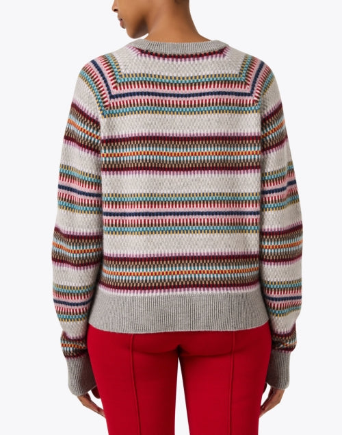 Grey Multi - Striped Luxury Cashmere Sweater for Timeless Wardrobe