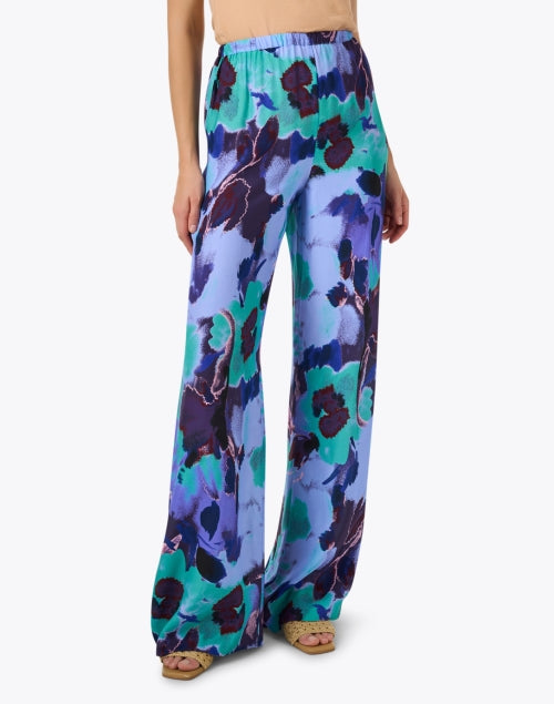 Devon Women's Multi - Patterned Silk Pull - On Straight - Leg Pants