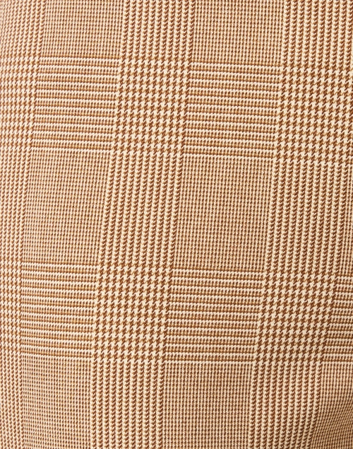 Jules Tan Plaid Stretchable Knit Pull - On Wide - Leg Trousers